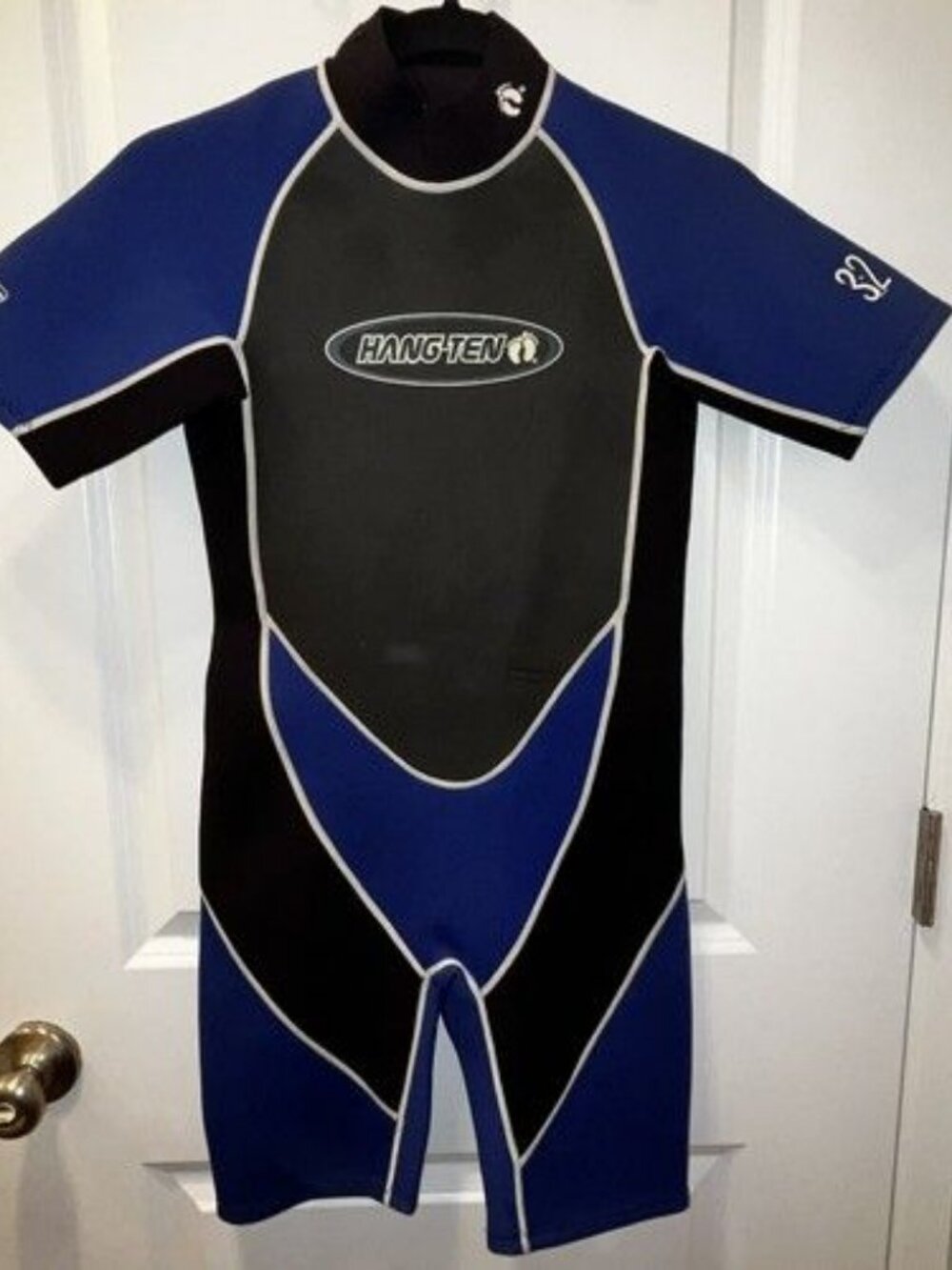 Hang Ten Youth XL Shortie Wetsuit Blue Black Short Sleeve Shorts